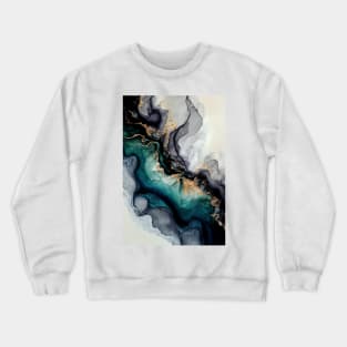 Salty Waters - Abstract Alcohol Ink Resin Art Crewneck Sweatshirt